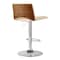 Armen Living Thierry Adjustable Swivel Cream Faux Leather with Walnut Back and Chrome Bar Stool LCTHBAWACR - alternate 3